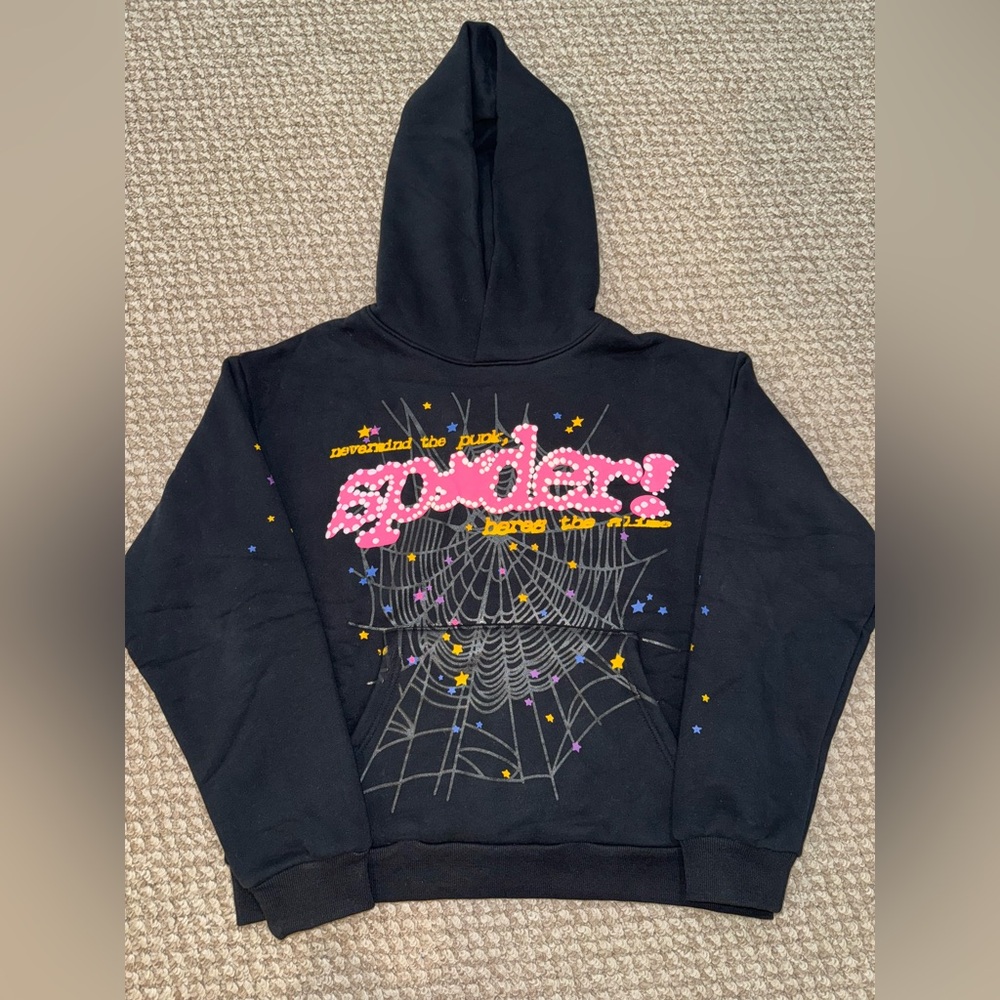 Brand new black Sp5der hoodie size medium